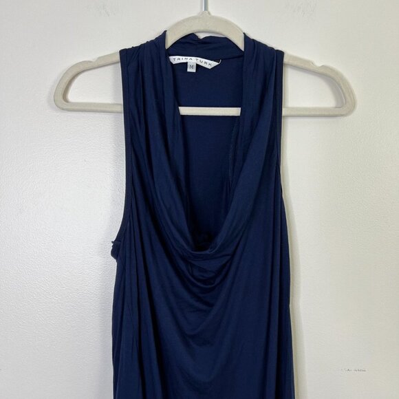 Trina Turk Stretch Jersey Knit Cowl Neck Flowy Loose Longline Tunic Mini Dress - Picture 2 of 12